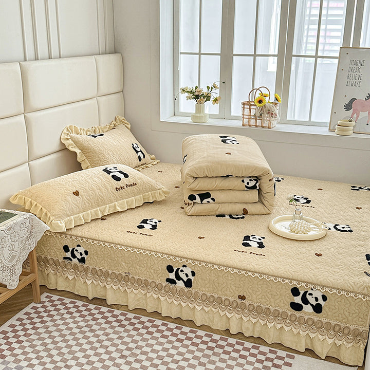 Elegant Embroidered Quilted Bedspread