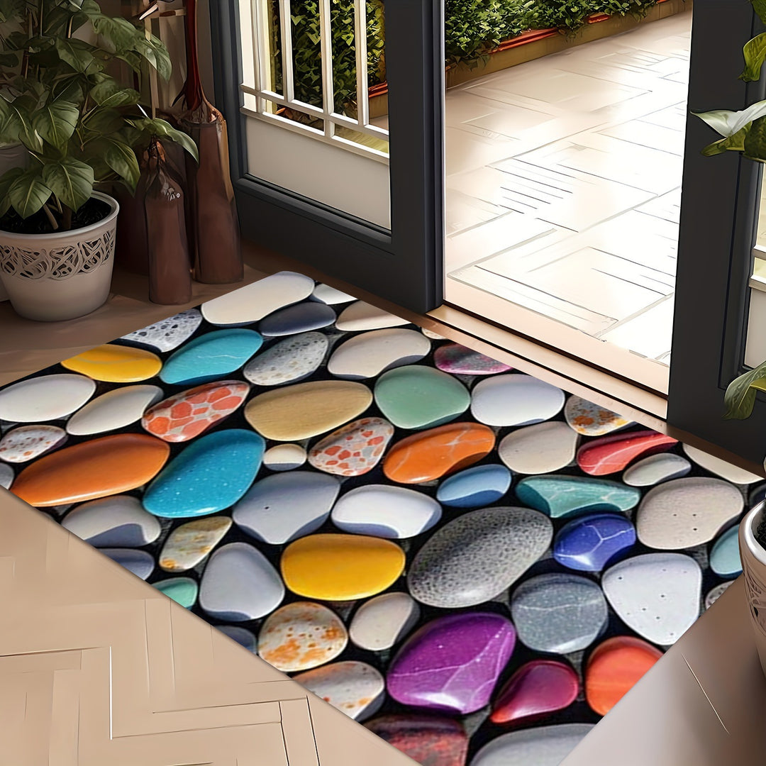 Mosaic Floral Welcome Mat