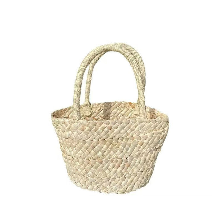 Handcrafted basket bag with double handles Stornfield
