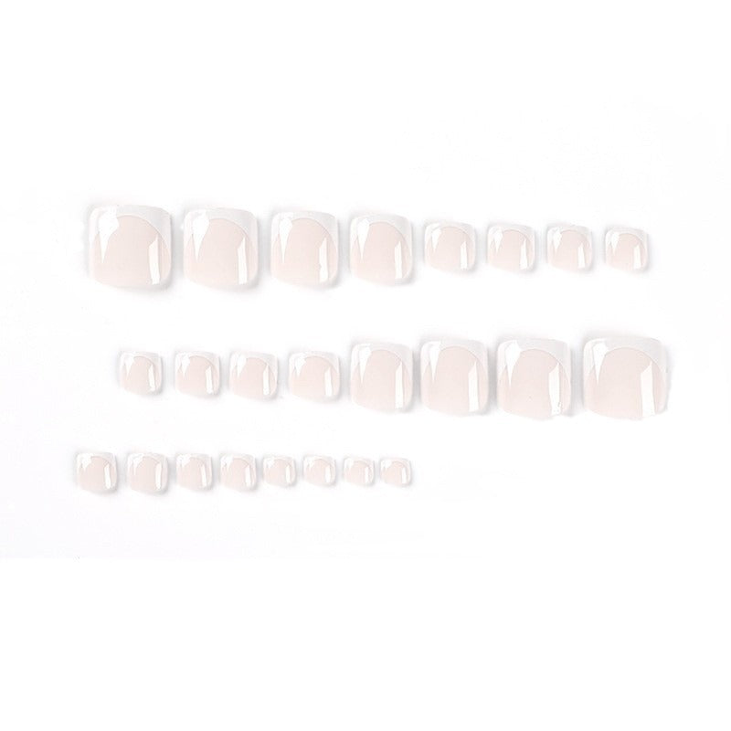 Premium French Tip Press-On Toe Nails Stornfield