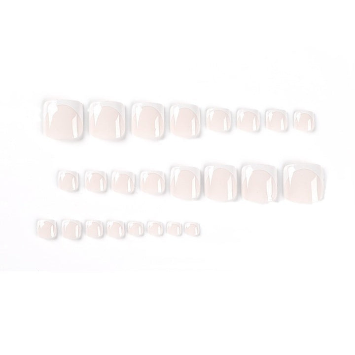 Premium French Tip Press-On Toe Nails Stornfield