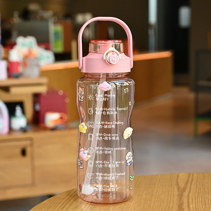 Women’s water bottle with integrated time marking and practical carrying handle Stornfield