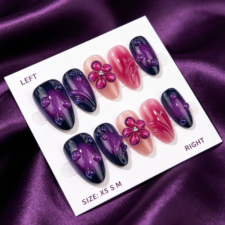 Decorative Floral Design Press-On Nails