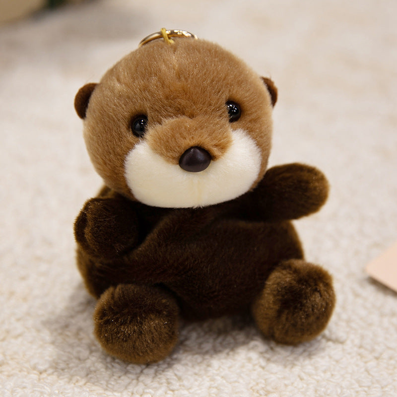 Mini Plush Otter Bag Charm with Metal Key Ring and Ultra-Soft Faux Fur Stornfield