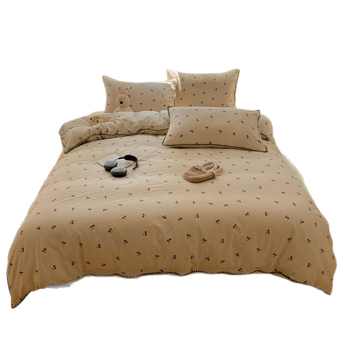 Floral Pattern Quilted Comforter Set