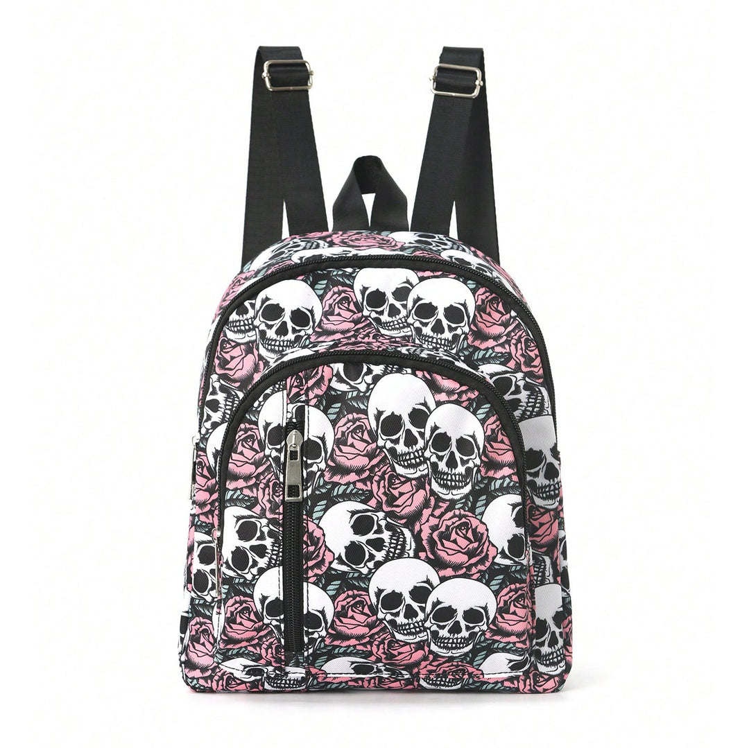 Backpack with striking skull and rose motif Stornfield