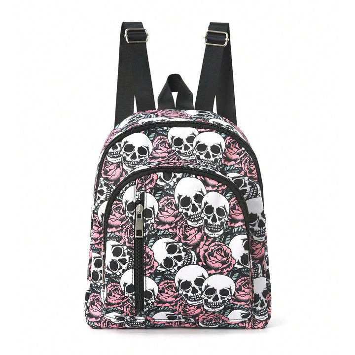 Backpack with striking skull and rose motif Stornfield