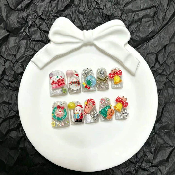 Decorative Holiday-Themed Press-On Nail Art Set