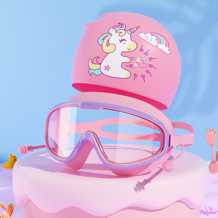Kids Unicorn-Themed Swim Mask and Cap Set Stornfield