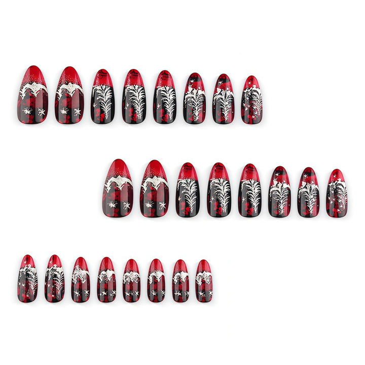 Artificial nails in elegant winter design with 3D Christmas tree motifs Stornfield