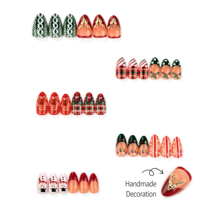 Festive Manual Press-On Nail Art Set