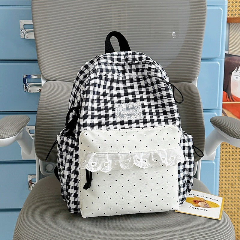 Cute Checkered Pattern Backpack Stornfield
