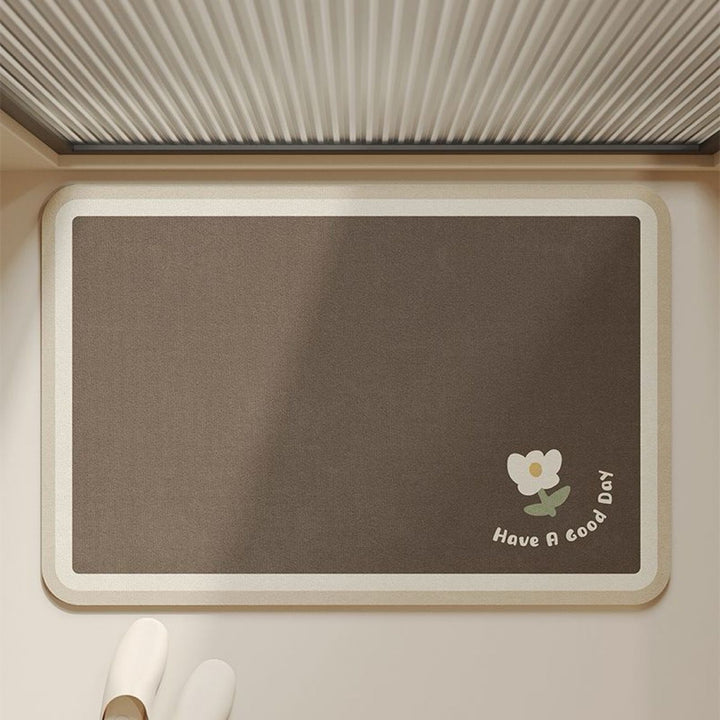 Elegant Floral Print Kitchen Mat