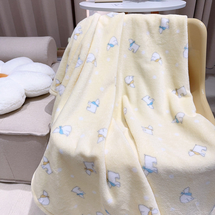 Plush Animal-Themed Fleece Throw Blanket