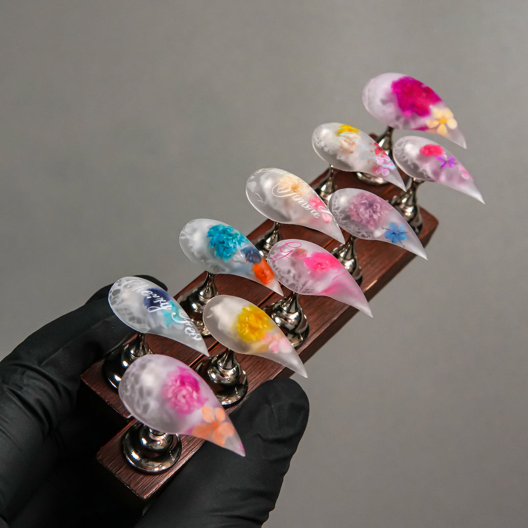 Stiletto Press-On Nail Enhancements with Gem Accents