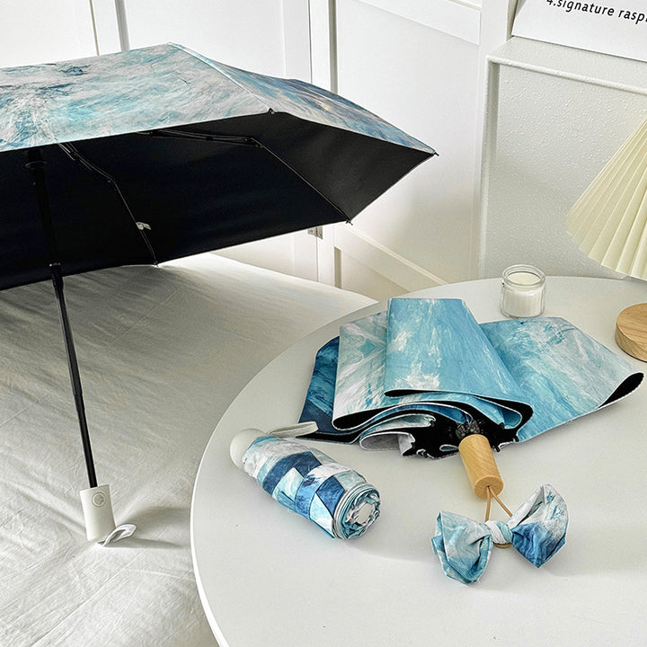 Ladies elegant folding umbrella with unique marble pattern Stornfield
