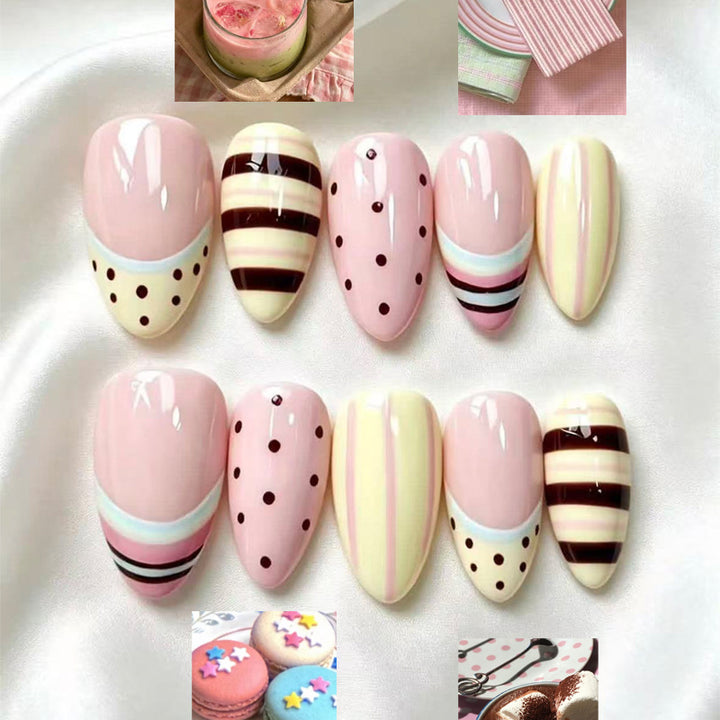 Artistic Patterned Press-On Nail Set Stornfield