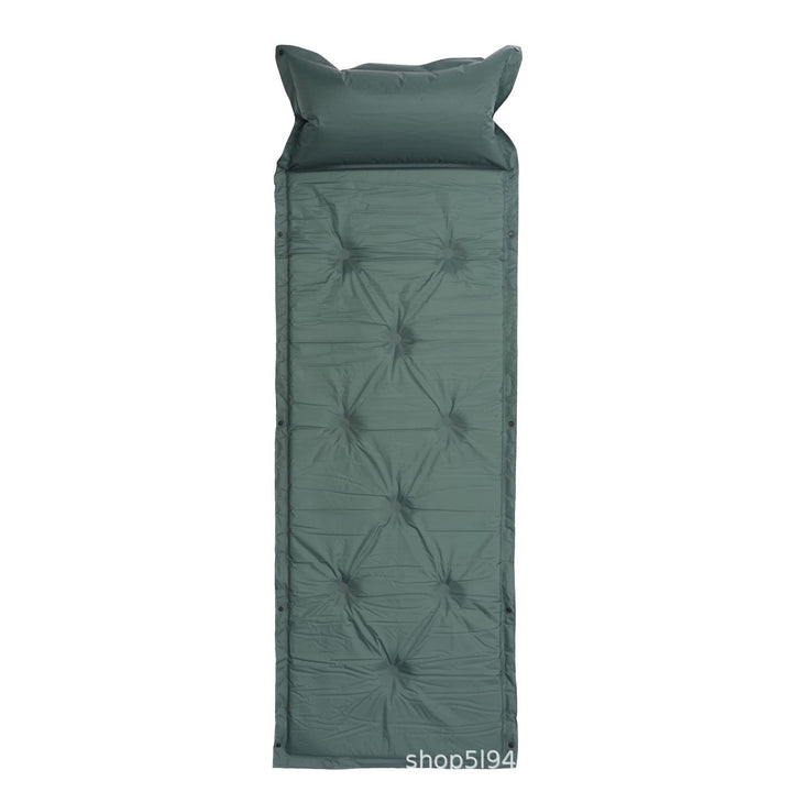 tufted insulated roll-out camping sleep mat with integrated pillow and modular snap connectors Stornfield