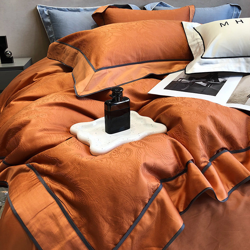 Luxury Cotton-Sateen Duvet Cover Ensemble with Hidden Closure, Corner Ties & Matching Shams