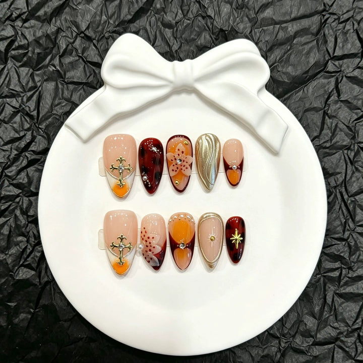 Artistic Ornate Press-On Nail Art Set