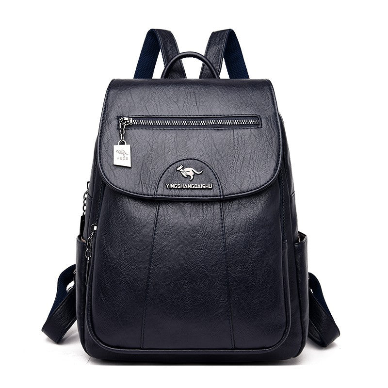 Stylish Multi-Pocket Leather Backpack Stornfield