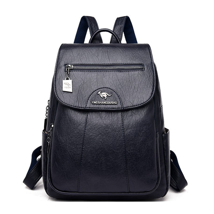 Stylish Multi-Pocket Leather Backpack Stornfield