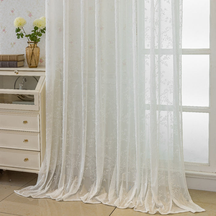 WoFloral Embroidered Sheer Curtain Stornfield