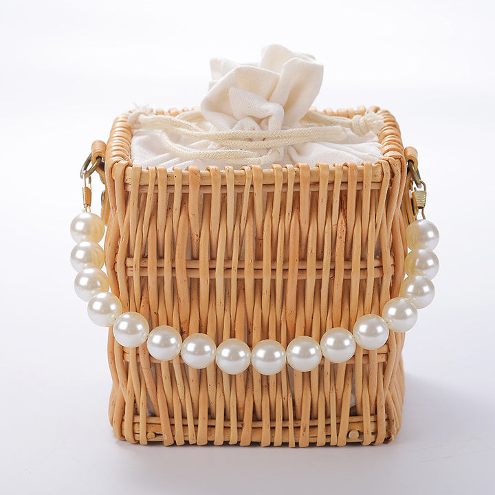 Ladies Elegant Basket Bag with Pearl Accents Stornfield