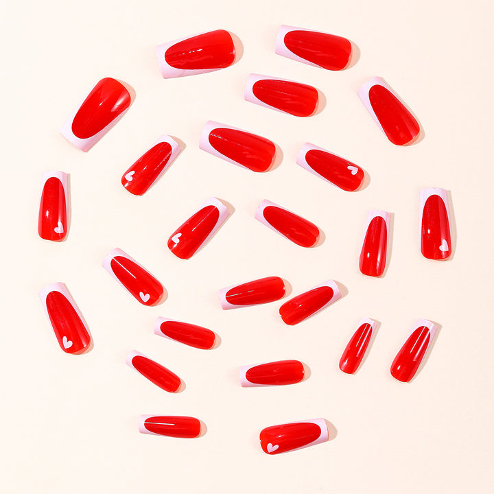 Romantic Heart-Themed Nail Art Extensions Stornfield
