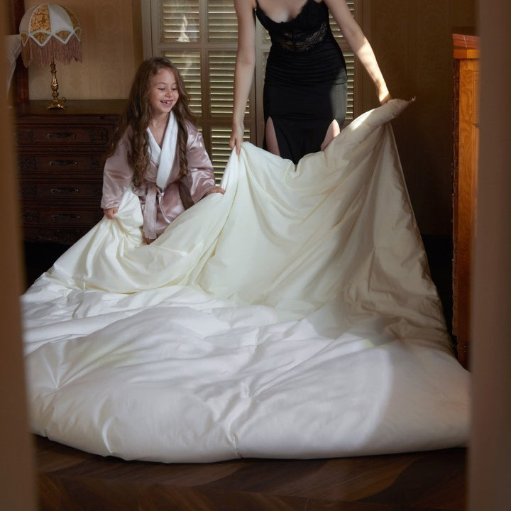 Reversible Organic Cotton Duvet Cover and Hypoallergenic Down-Alternative Comforter Set
