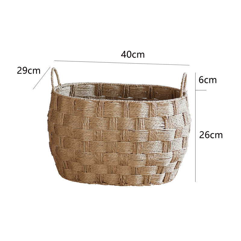 Decorative storage basket made of natural material Stornfield