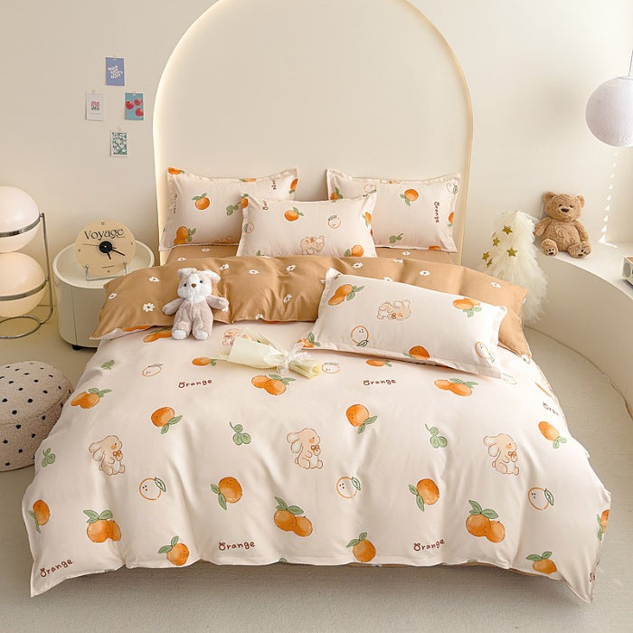 Floral Patterned Reversible Duvet Cover Set