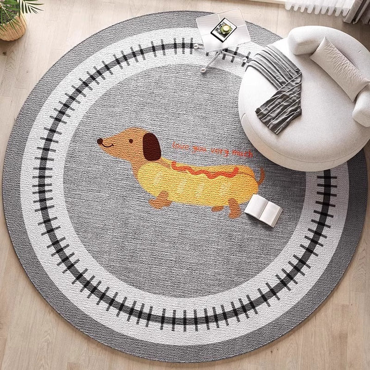 Decorative Dog-Themed Area Rug for Home Decor