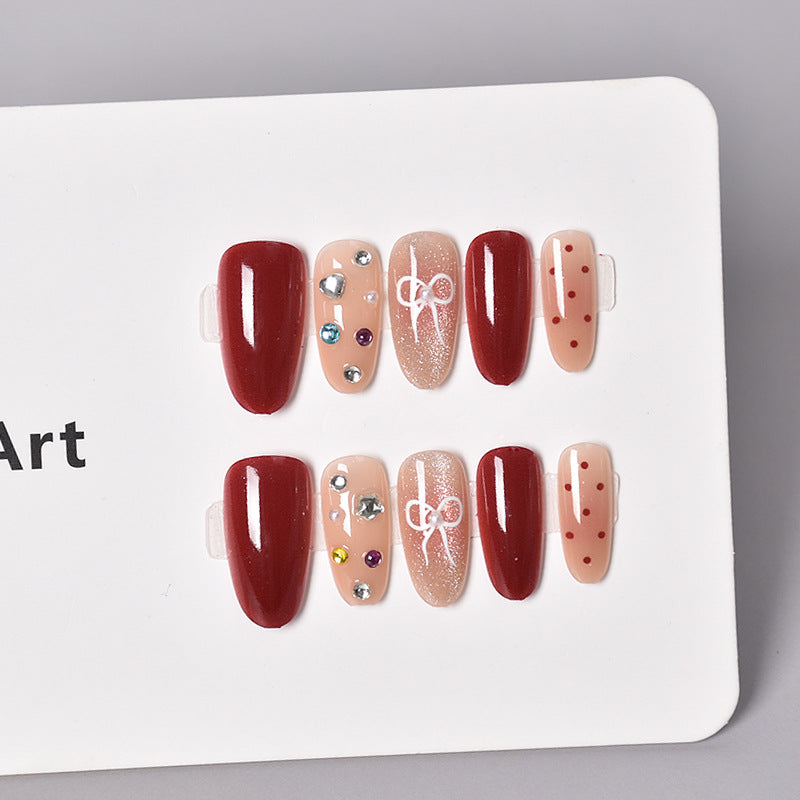Glamorous Heart-Themed Press-On Nail Set Stornfield