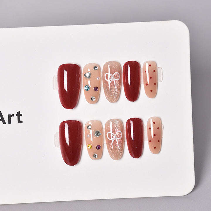 Glamorous Heart-Themed Press-On Nail Set Stornfield