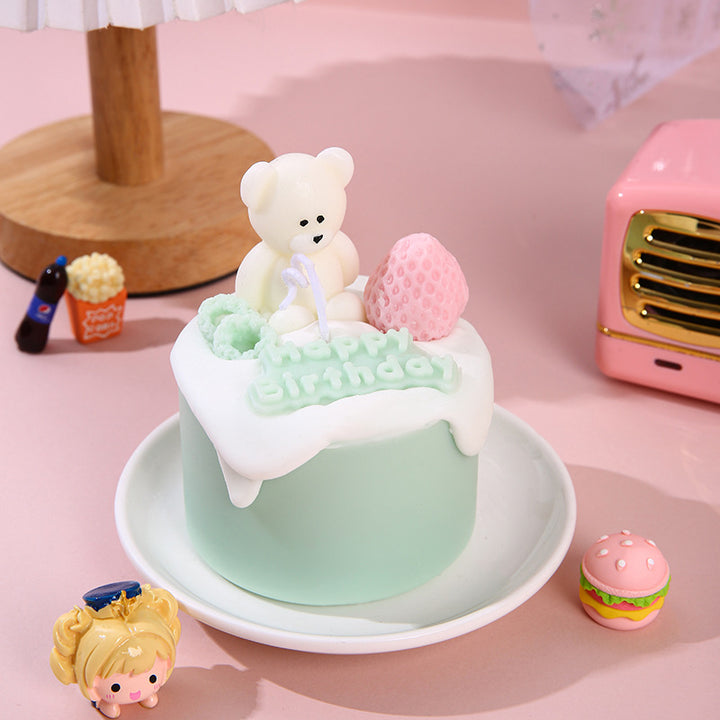 Soft Scented Dessert Squishy Stress Toy with Bear Topper