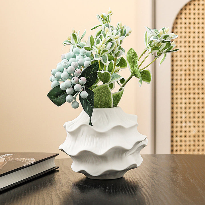 Artistic Wave-Shaped Ceramic Vase