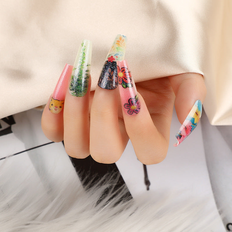 Artificial nails with floral patterns Stornfield