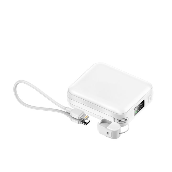 Portable power bank with integrated charging cable and digital display Stornfield