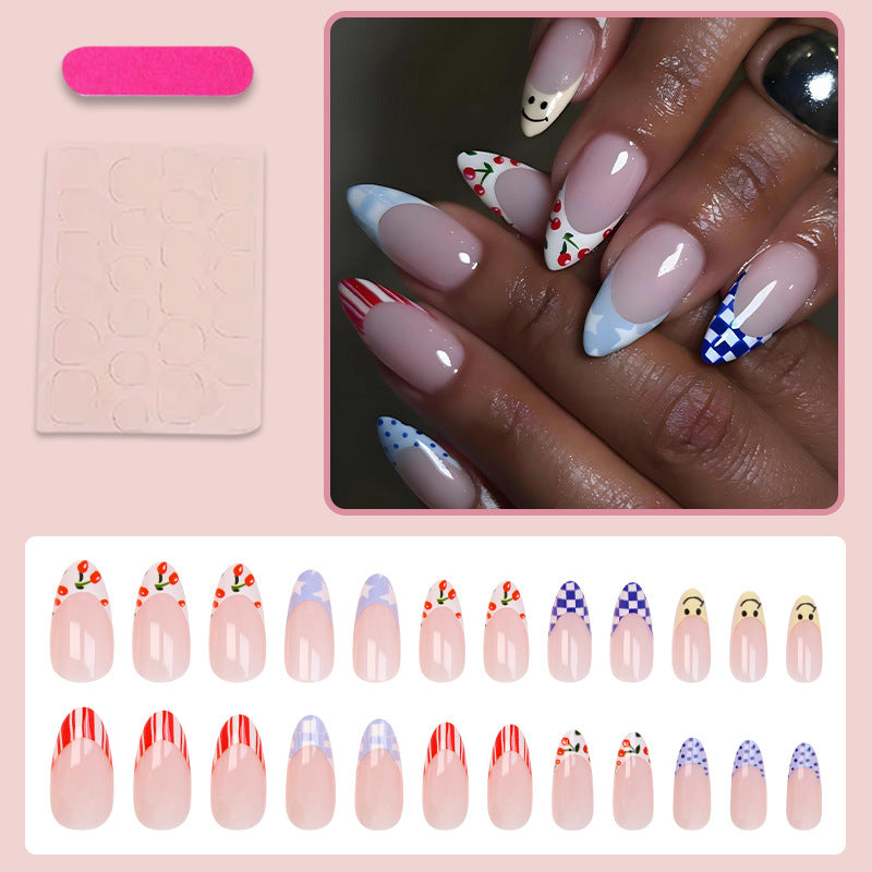 Artificial nail set with cheerful motifs and creative designs Stornfield