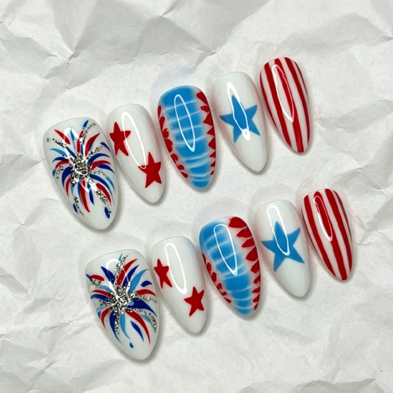 Nail set with creative star pattern and glamorous design Stornfield