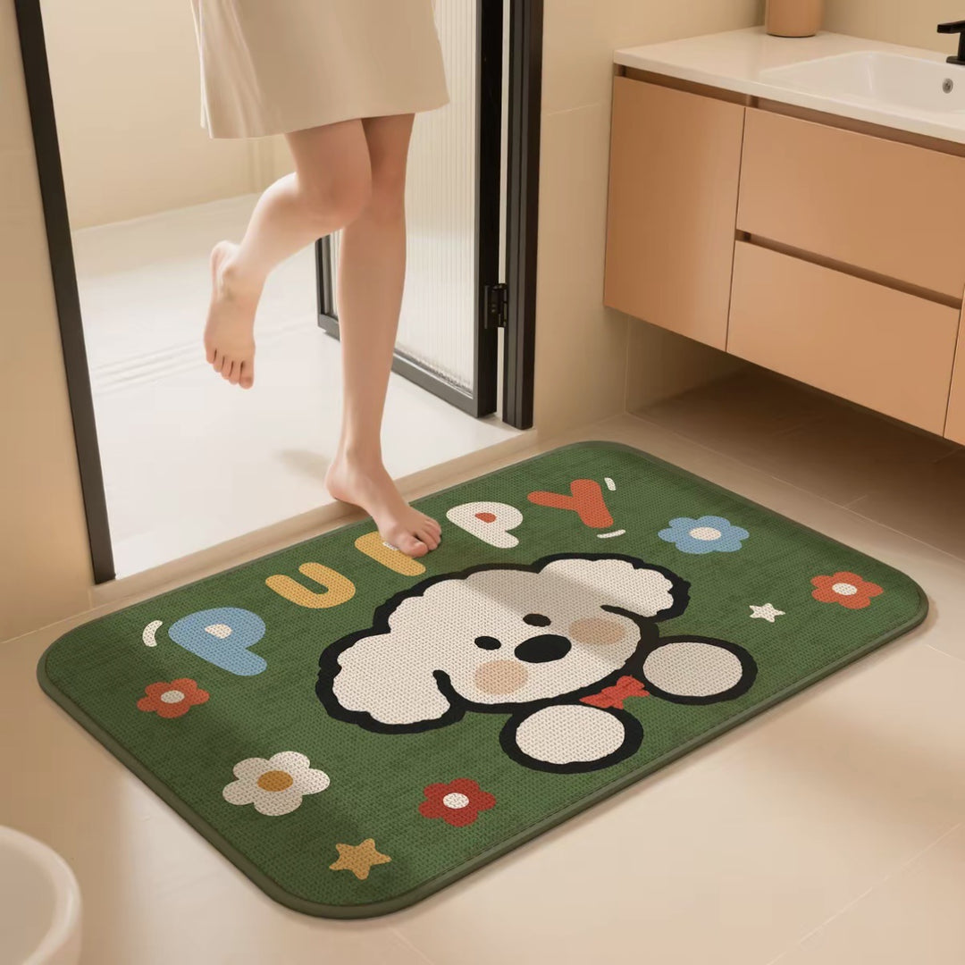 Cat-Themed Plush Doormat for Home Entryway