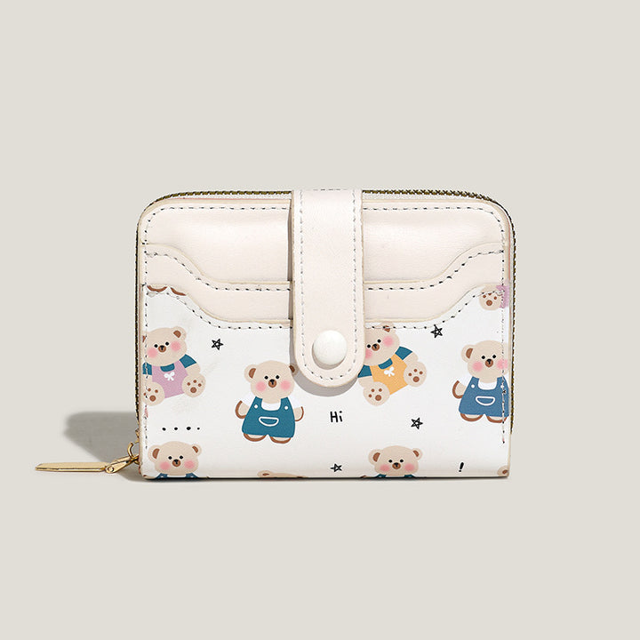 Playful Bear-Themed Zip Wallet