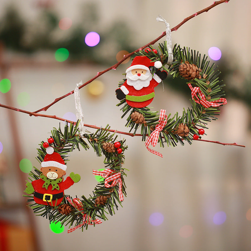 Festive Pine Cone Wreath with Reindeer Decoration Stornfield