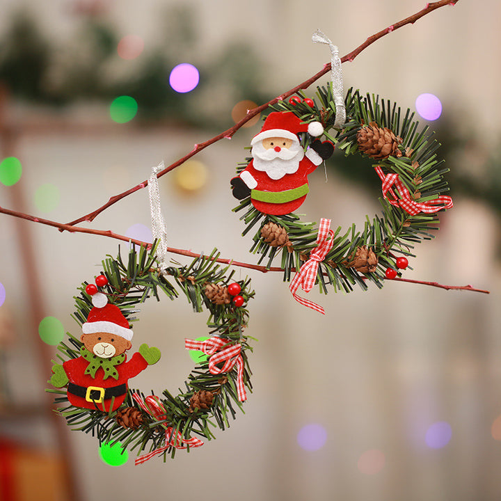 Festive Pine Cone Wreath with Reindeer Decoration Stornfield