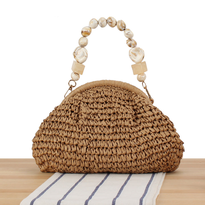 Stylish handbag with colorful bead handle Stornfield