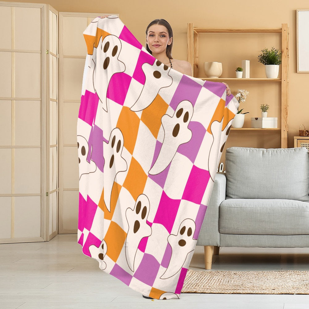 Cozy Halloween-Themed Fleece Blanket