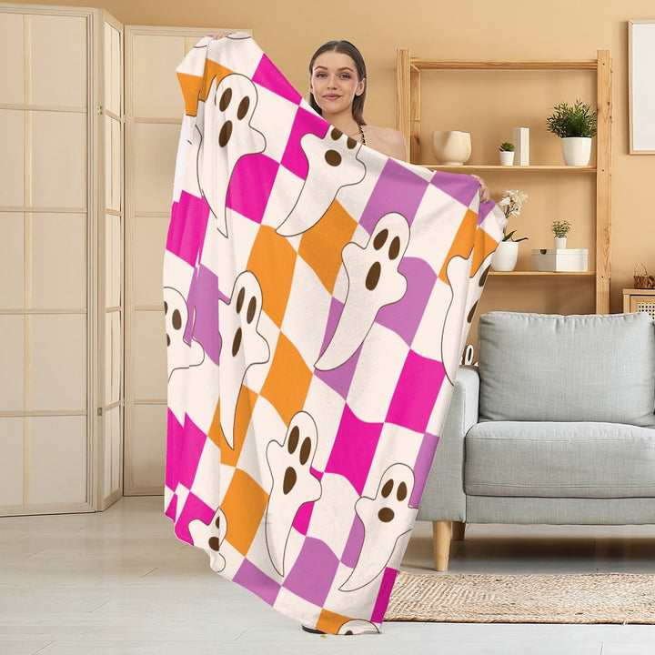 Cozy Halloween-Themed Fleece Blanket