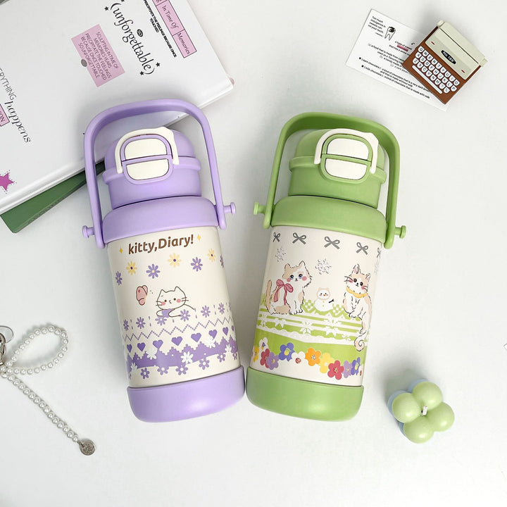 Women Insulated Drinking Bottle with Practical Carry Handle and Cute Design Stornfield