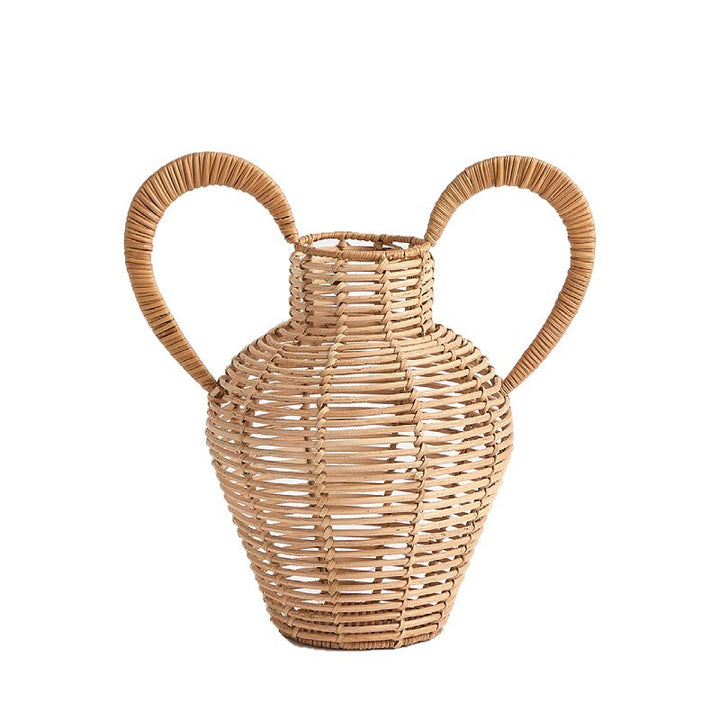 Decorative vase made of woven natural material Stornfield